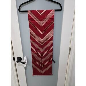 Vintage Adrienne Vittadini 100% Silk Scarf Red Chevron 11"x60" Made in Korea EUC